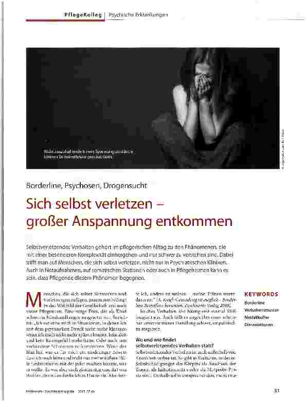 Vorschauseite 1: Sich selbst verletzen - großer Anspannung entkommen