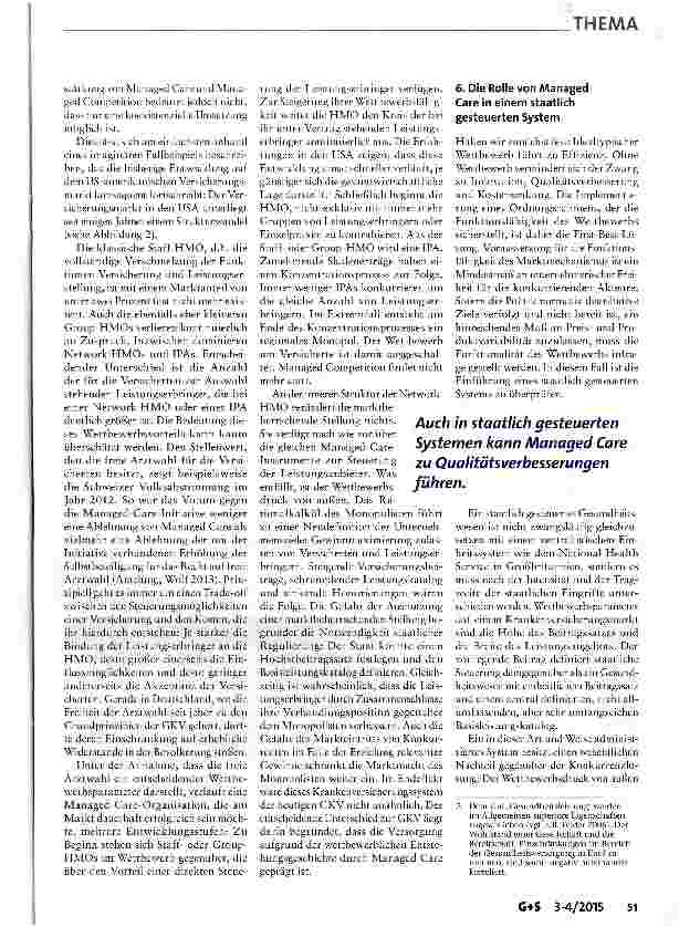 Vorschauseite 6: Wie viel Wettbewerb braucht Managed Care?