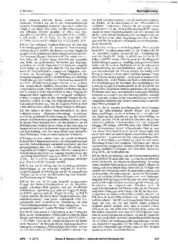 Vorschauseite 4: Eingruppierung - besonders verantwortungsvolle Tätigkeit BAT-0 Anl. 1a VergGr. IVb; TVöD/VKA Anh. zu § 16