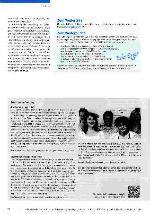 Vorschauseite 5: Wie Ergotherapeuten den Behandlungsprozess gestalten Teil 2: Ergotherapie - quo vadis?