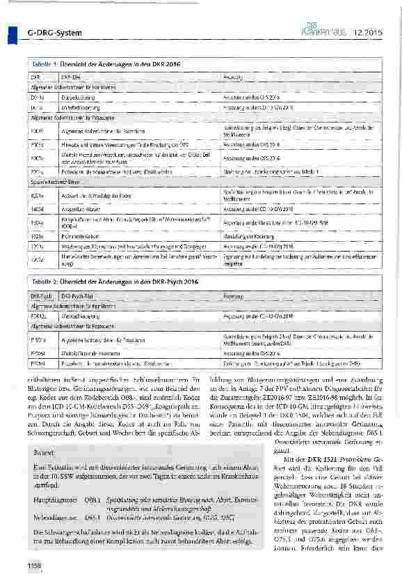 Vorschauseite 2: Deutsche Kodierrichtlinien (DKR) für das G-DRG-System und Deutsche Kodierrichtlinien für die Psychiatrie/ Psychosomatik (DKR-Psych) 2016