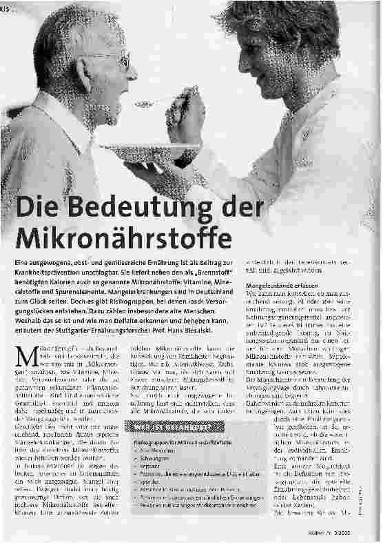 Vorschauseite 1: Die Bedeutung der Mikronährstoffe