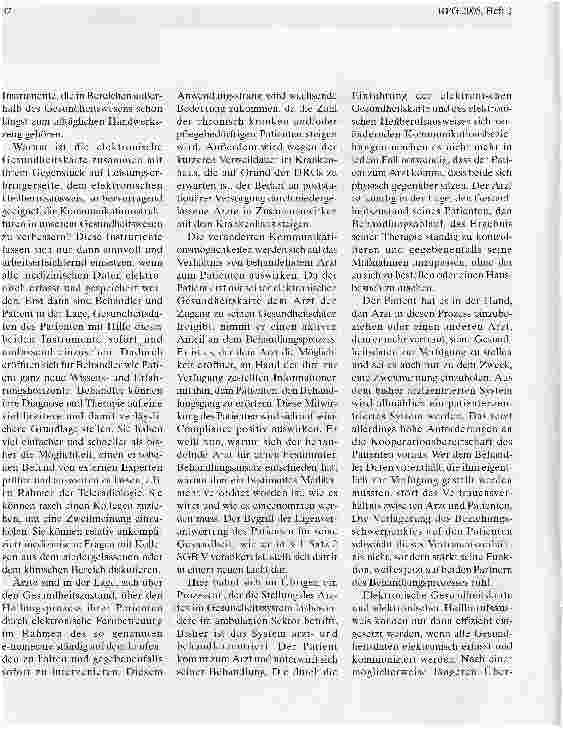 Vorschauseite 2: Die Elektronische Gesundheitskarte zur Verbesserung von Kommunikationsstrukturen und für mehr Transparenz im modernen Gesundheitswesen