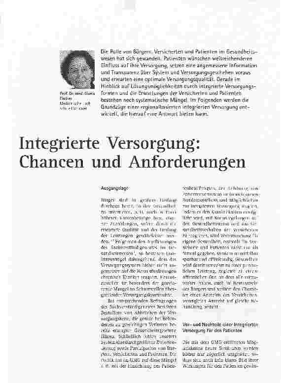Vorschauseite 1: Integrierte Versorgung: Chancen und Anforderungen