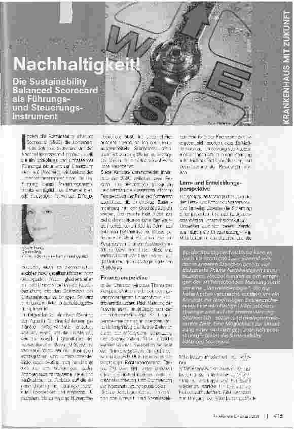 Vorschauseite 1: Nachhaltig. Die Sustainability Balanced Scorecard als Führungsund Steuerungsinstrument