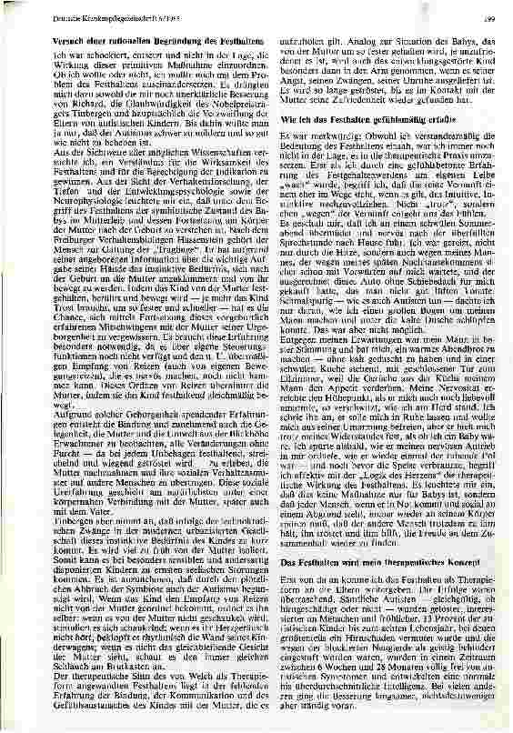 Vorschauseite 2: Festhalten - eine neue Therapieund Lebensform