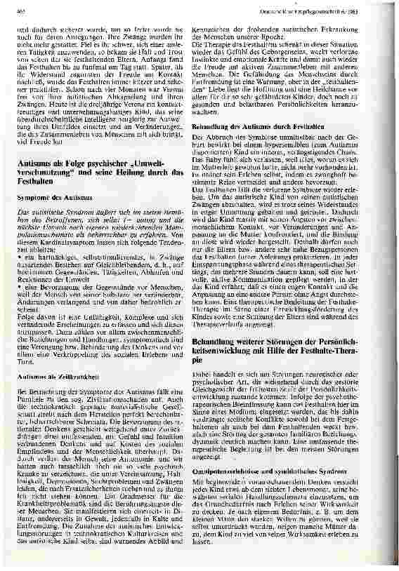 Vorschauseite 5: Festhalten - eine neue Therapieund Lebensform
