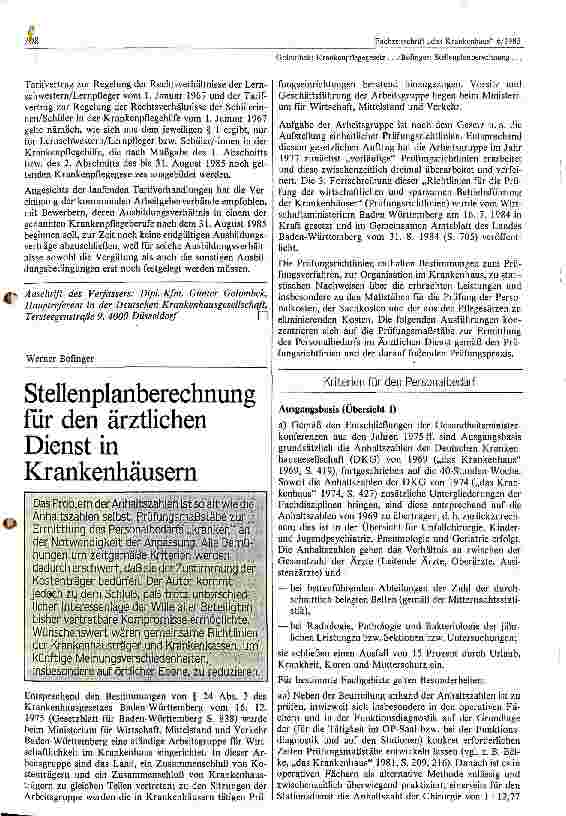 Vorschauseite 4: Das neue Krankenpflegegesetz 1985