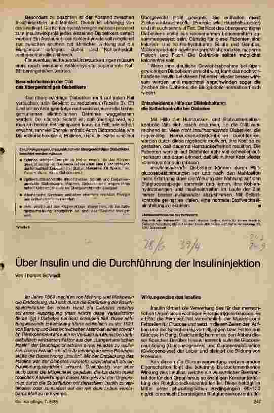 Vorschauseite 1: Über Insulin und die Durchführung der Insulininjektion