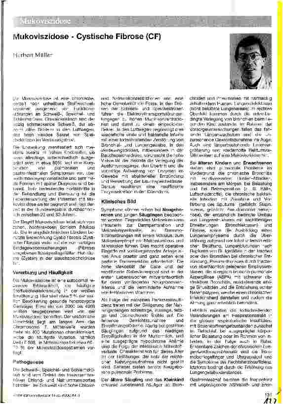 Vorschauseite 1: Mukoviszidose - Cystische Fibrose (CF)