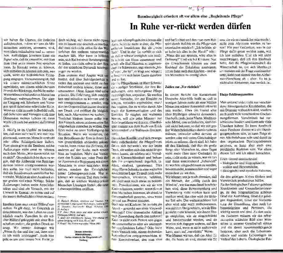 Vorschauseite 1: In Ruhe ver-rückt werden dürfen Barmherzigkeit erfordert oft vor allem eine begleitende Pflege