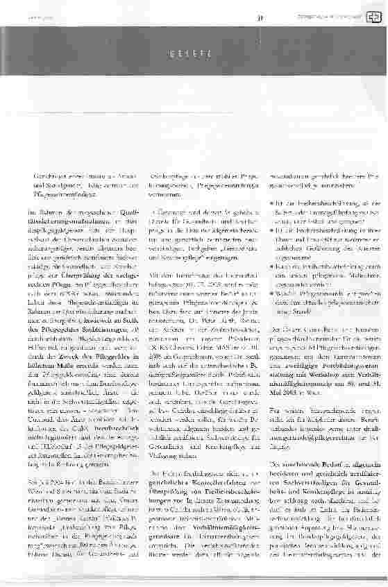 Vorschauseite 2: bedarf an gerichtssachverständigenzunehmender bedarf an allgemein beeideten und gerichtlich zertifizierten sachverständigen für gesundheitsund krankenpflege, aufgrund des neuen he…