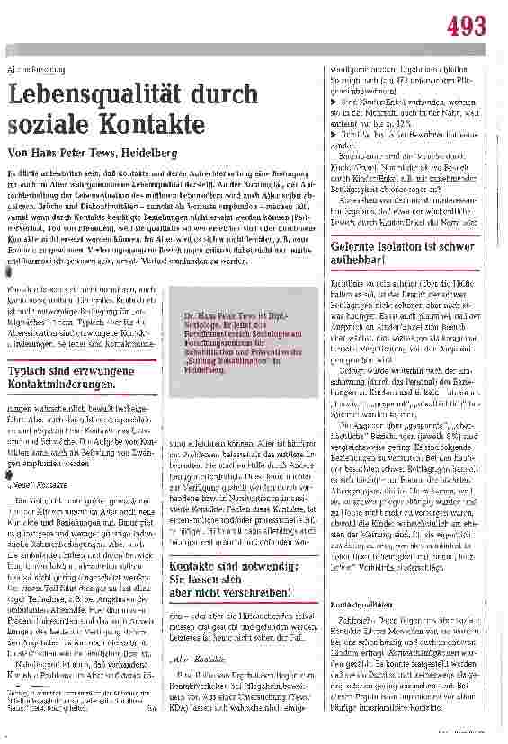 Vorschauseite 1: Lebensqualität durch soziale Kontakte