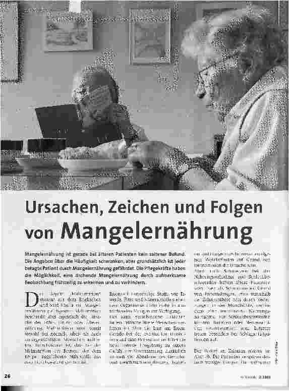Vorschauseite 1: Ursachen, Zeichen und Folgen von Mangelernährung
