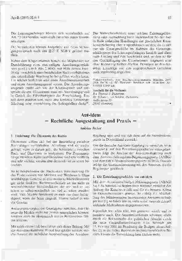 Vorschauseite 1: Aut-idem Rechtliche Ausgestaltung und Praxis