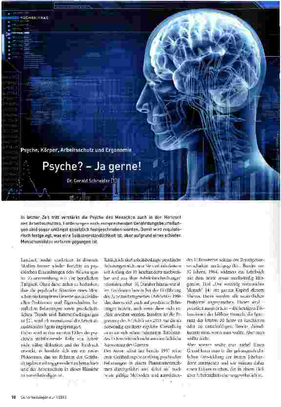 Vorschauseite 1: Psyche? -Ja gerne!