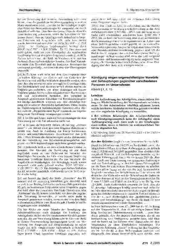 Vorschauseite 3: Immaterieller Schadensersatz - Mobbing - VerwirkungBGB §§195, 199, 242