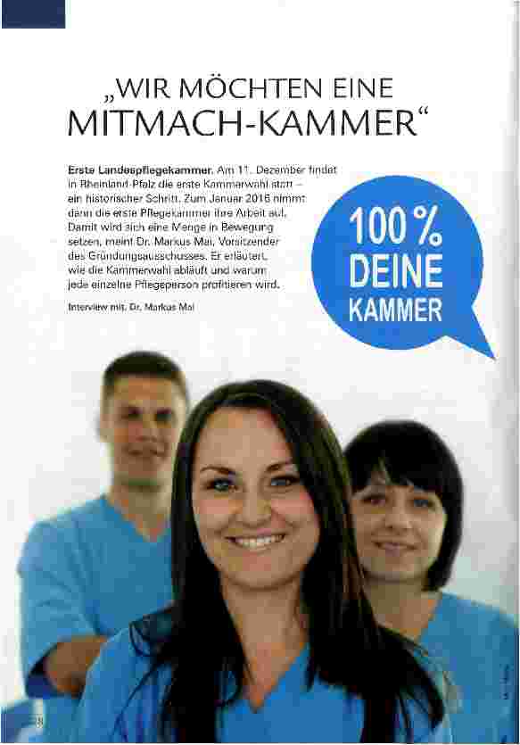 Vorschauseite 1: WIR MÖCHTEN EINE MITMACH-KAMMER