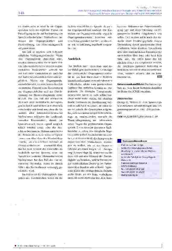 Vorschauseite 5: Zum Spannungsfeld zwischen Intensivtherapie und Organtransplantation
