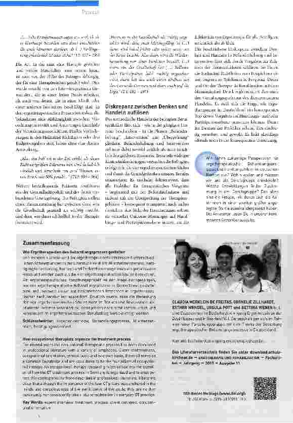 Vorschauseite 4: Wie Ergotherapeuten den Behandlungsprozess gestalten Teil 1: Qualitative Bestandsaufnahme