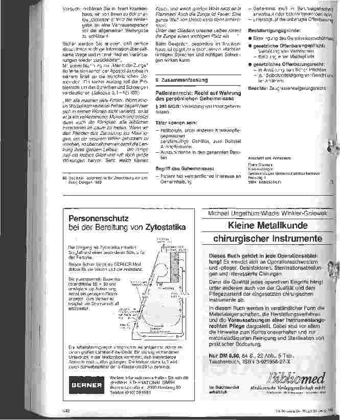 Vorschauseite 4: Recht in Pflege und Betreuung, 6. Folge: Wahrung d. persönlichen Geheimnisses: Ein Recht d. Patienten - die Verletzung von Privatgeheimnissen