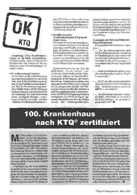 Vorschauseite 3: Kooperation für Qualität und Transparenz