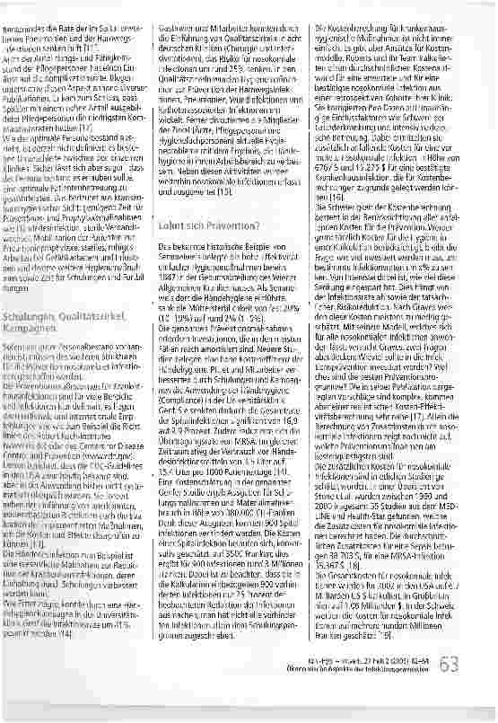 Vorschauseite 2: Ökonomische Aspekte der Infektionsprävention