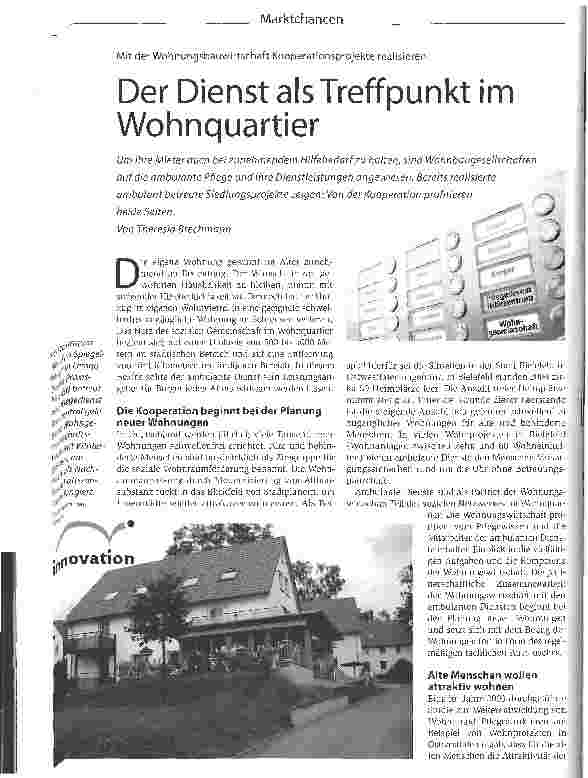 Vorschauseite 1: Der Dienst als Treffpunkt im Wohnquartier