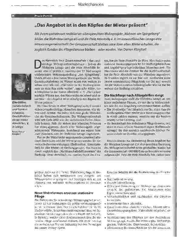 Vorschauseite 3: Der Dienst als Treffpunkt im Wohnquartier