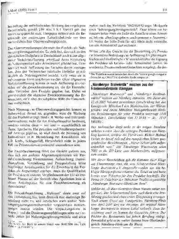 Vorschauseite 3: Neue Rechtsprechung: Abgrenzung zwischen Nahrungsmitteln und Arzneimitteln