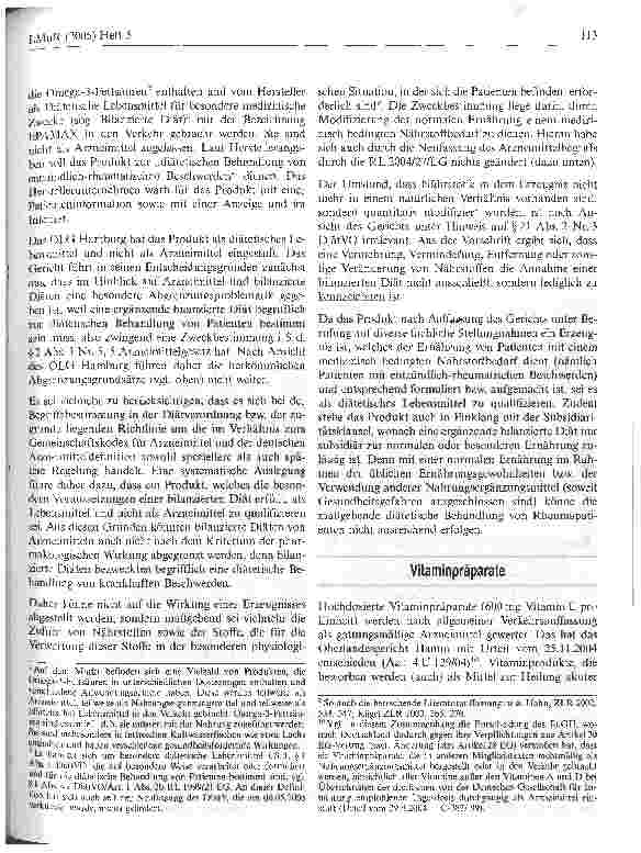 Vorschauseite 5: Neue Rechtsprechung: Abgrenzung zwischen Nahrungsmitteln und Arzneimitteln