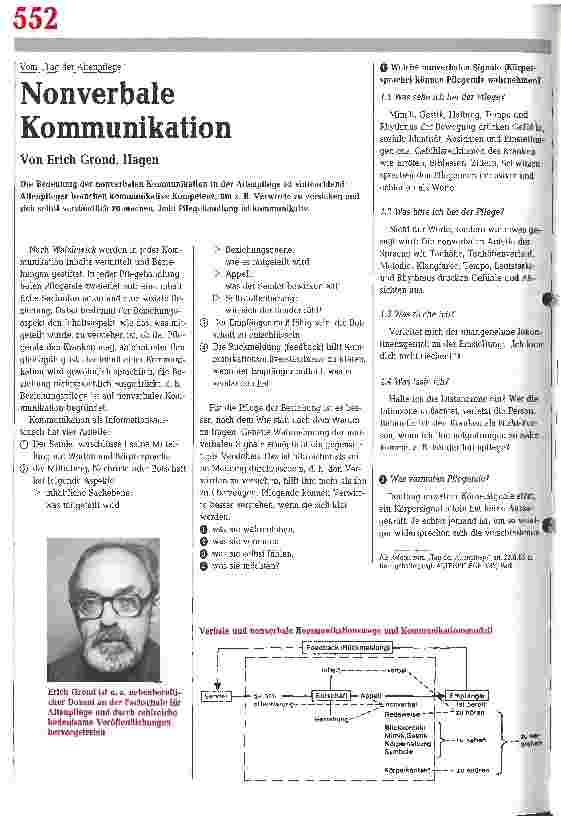 Vorschauseite 1: Nonverbale Kommunikation. Jede Pflegehandlung ist kommunikativ