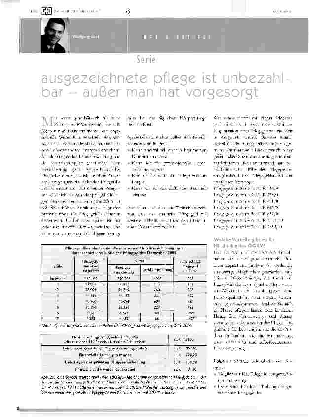 Vorschauseite 1: ausgezeichnete pflege ist unbezahlbar - außer man hat vorgesorgt