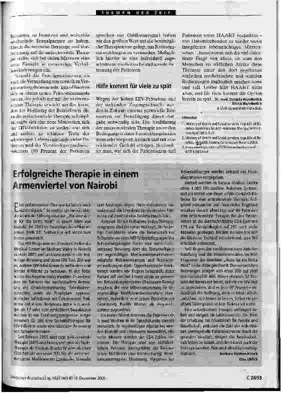 Vorschauseite 4: Aids-Therapie in NamibiaMit der Hoffnung kommt die Verantwortung