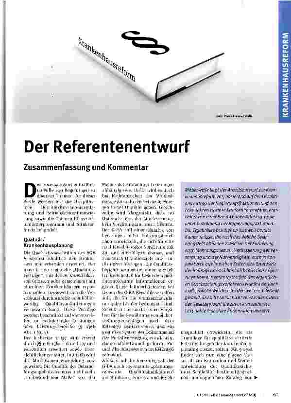 Vorschauseite 1: Der Referentenentwurf