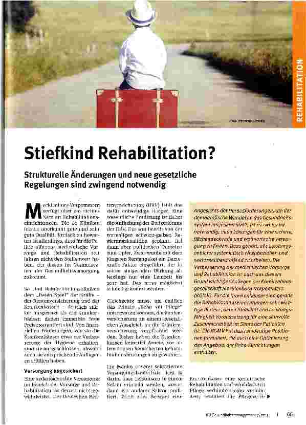 Vorschauseite 1: Stiefkind Rehabilitation?
