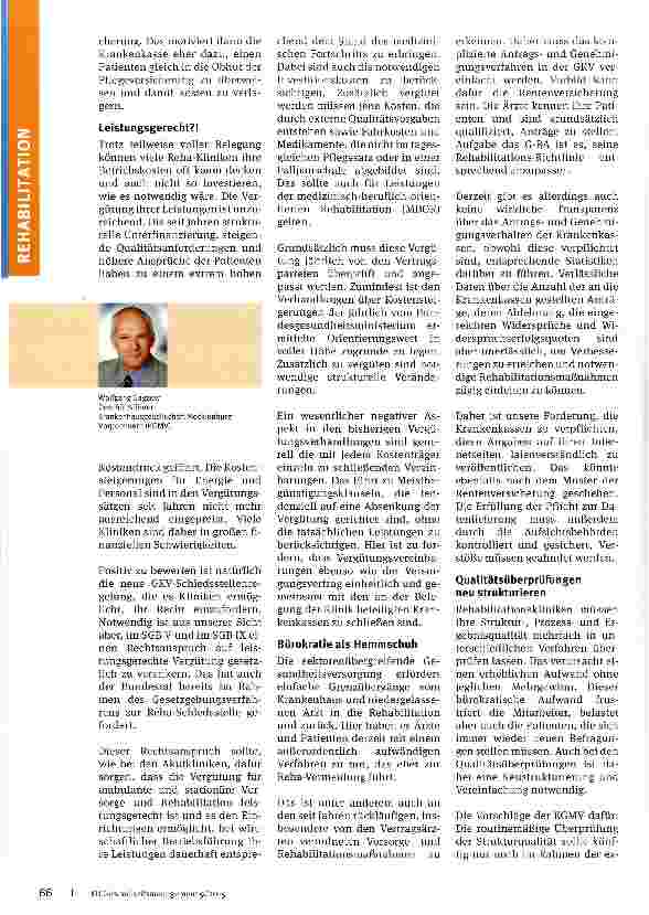 Vorschauseite 2: Stiefkind Rehabilitation?