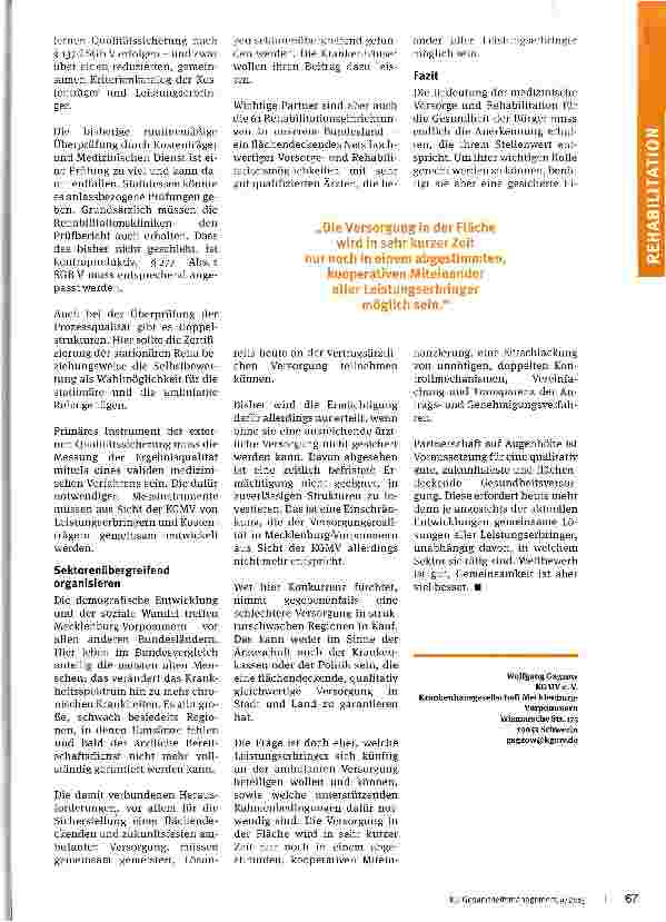 Vorschauseite 3: Stiefkind Rehabilitation?