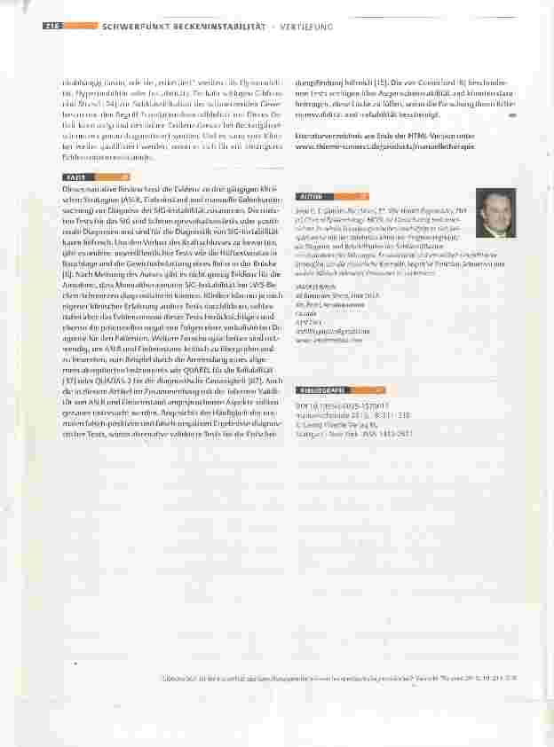 Vorschauseite 6: Ist die Instabilität des Sakroiliakal gelenks manualtherapeutisch diagnostizierbar?