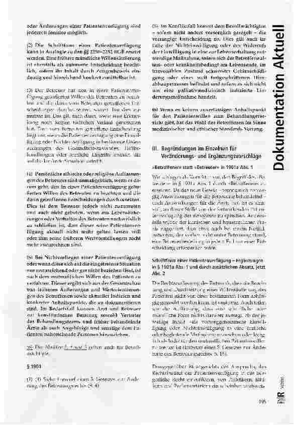 Vorschauseite 3: Medizinethische und praxisorientierte Stellungnahme zum Entwurf eines 3. Gesetzes zur Änderung des Betreuungsrechts von: Humanistischer Verband Deutschlands e.V. Januar 2005