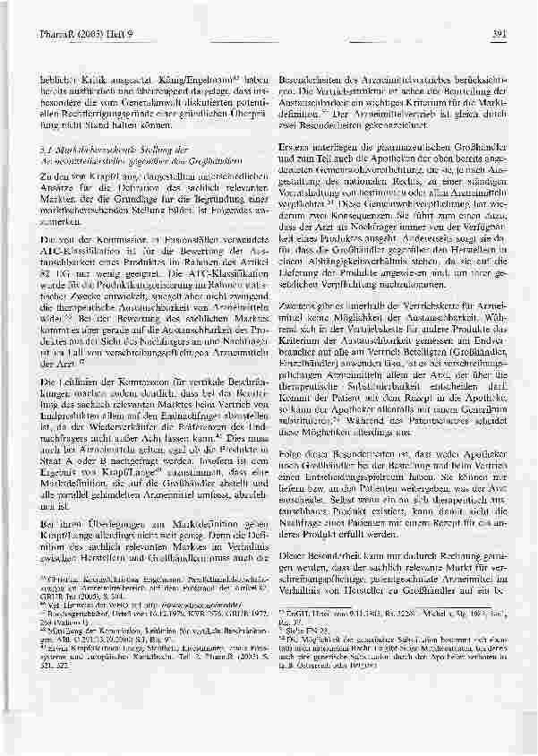 Vorschauseite 6: Staatliche Interventionen, duale Preissysteme und europäisches Kartellrecht - Wie weit kann die pharmazeutische Industrie bei der Beschränkung des Parallelhandels gehen?