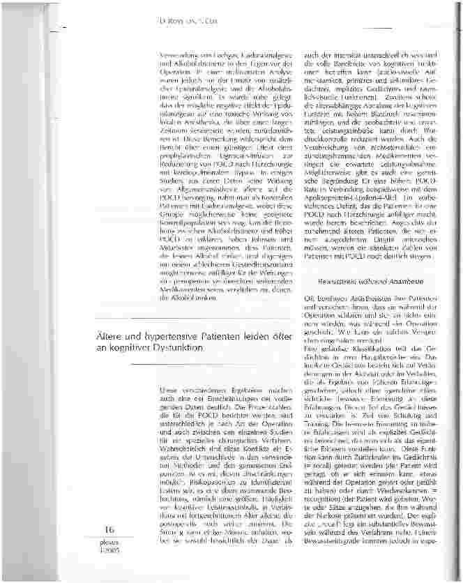 Vorschauseite 6: ANÄSTHESIE: WIE BERECHTIGT SIND SORGEN DER PATIENTEN?