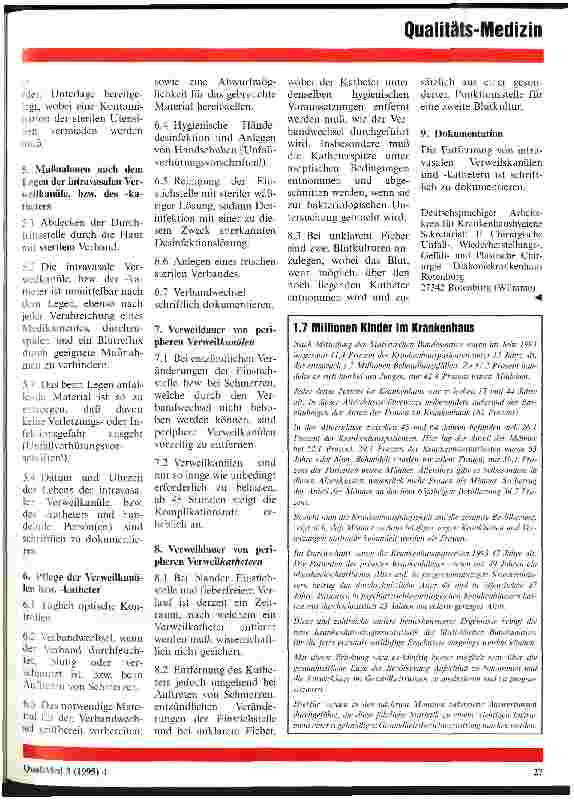 Vorschauseite 3: Arbeitskreis für Krankenhaushygiene verabschiedet Empfehlung Hygieneanforderungen bei der parenteralen Verabreichung von Arzneimitteln