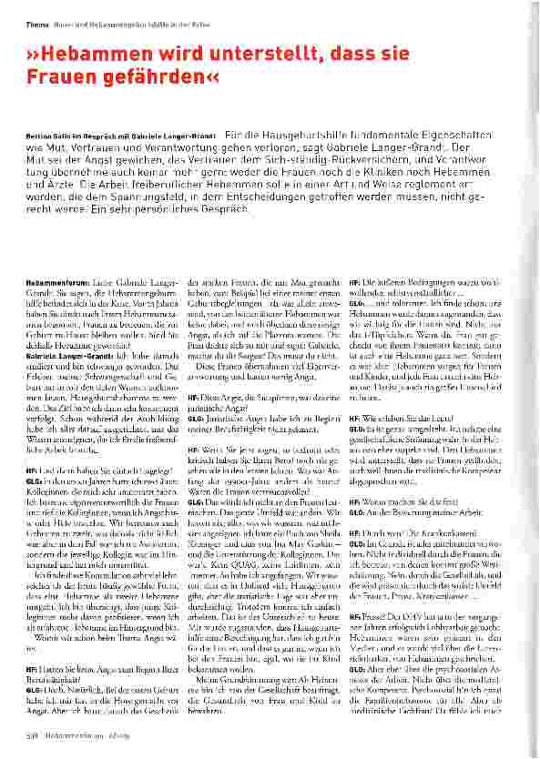 Vorschauseite 1: »Hebammen wird unterstellt, dass sie Frauen gefährden«