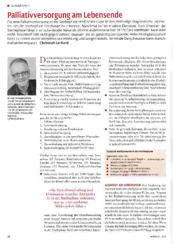 Vorschauseite 1: Palliativversorgung am Lebensende