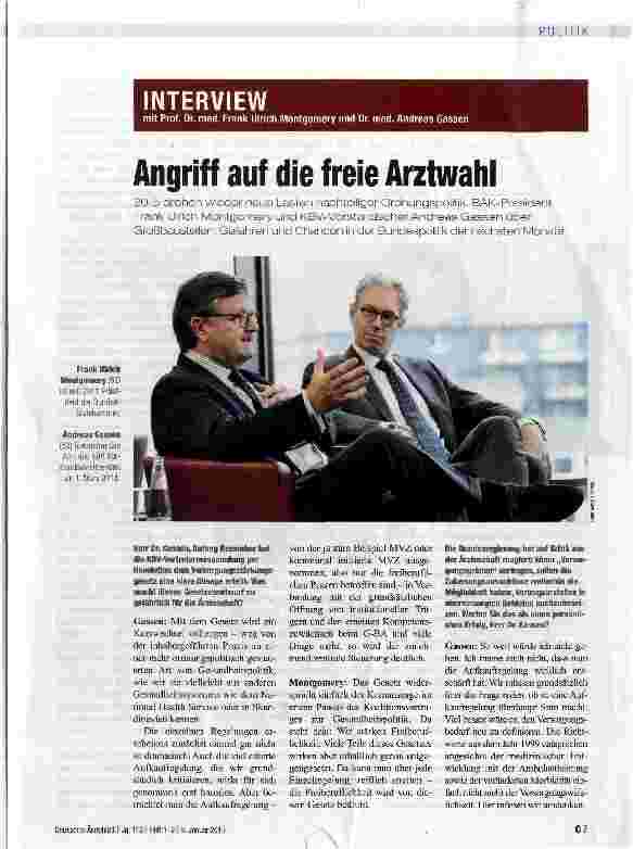 Vorschauseite 1: Angriff auf die freie Arztwahl