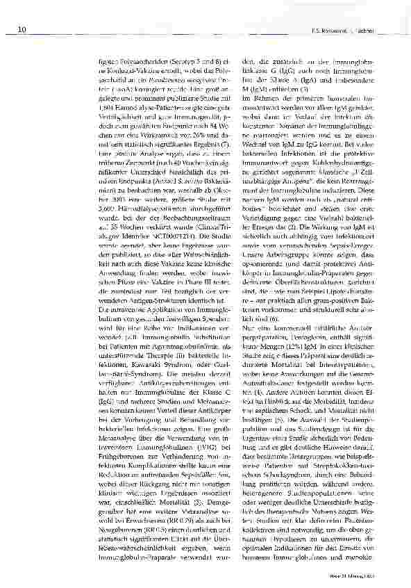 Vorschauseite 2: Multiresistente Erreger auf der Intensivstation; Einsatz von Immunglobulinen und Vakzinen
