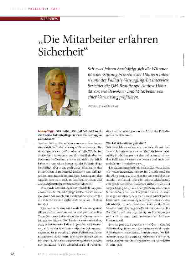 Vorschauseite 1: Die Mitarbeiter erfahren Sicherheit