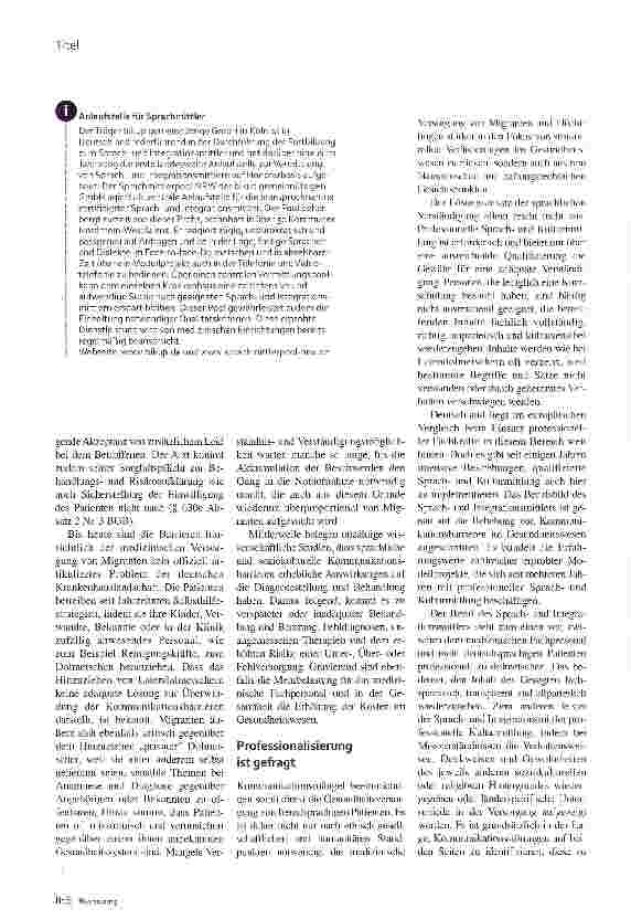 Vorschauseite 2: Dolmetscher im KrankenhausDie Kosten des Unverstandenen