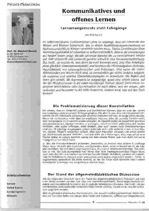 Vorschauseite 1: Kommunikatives und offenes LernenLernarrangements statt Lehrgänge